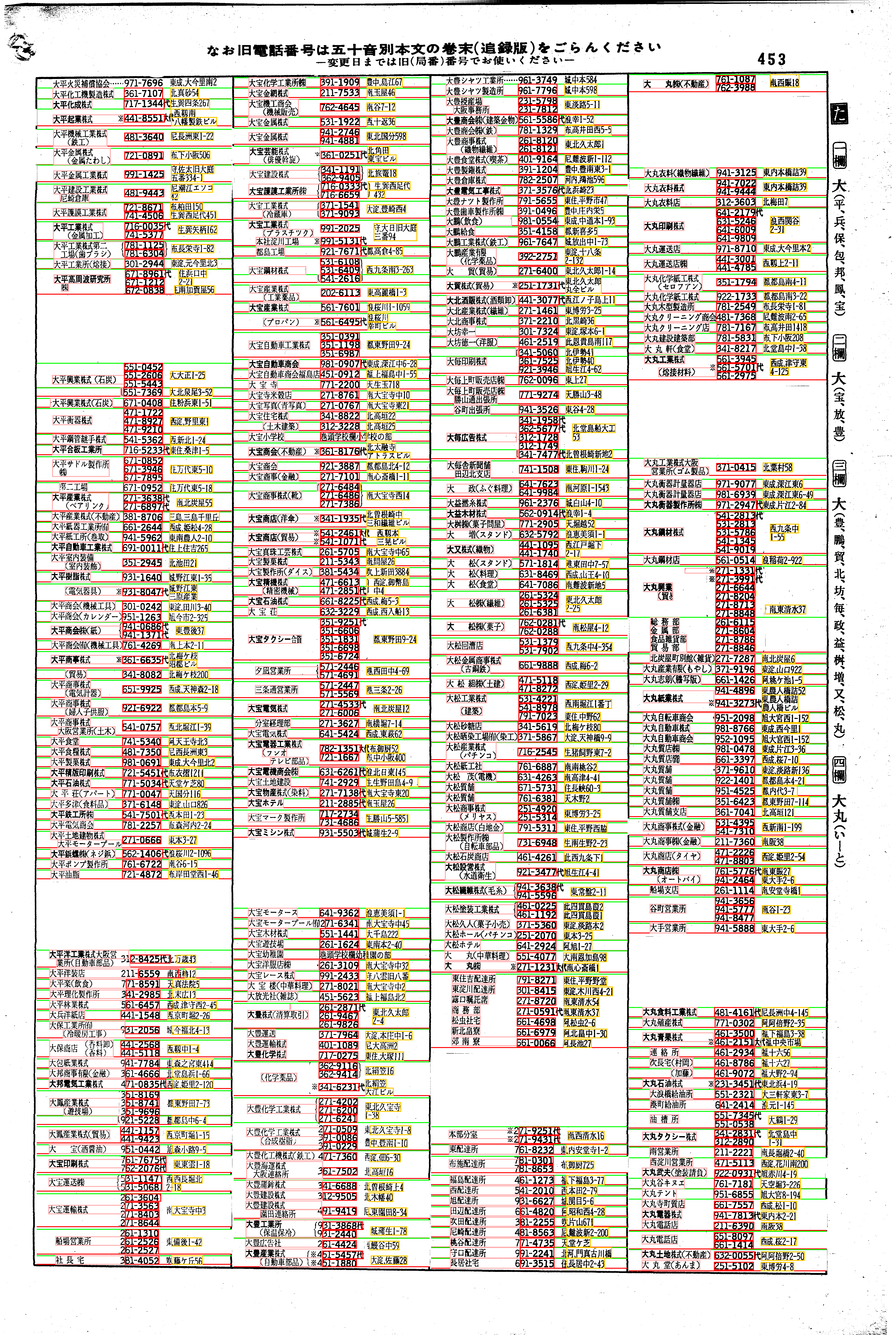 昭和38年2月1日現在大阪市50音別電話番号簿 473ページ全体
