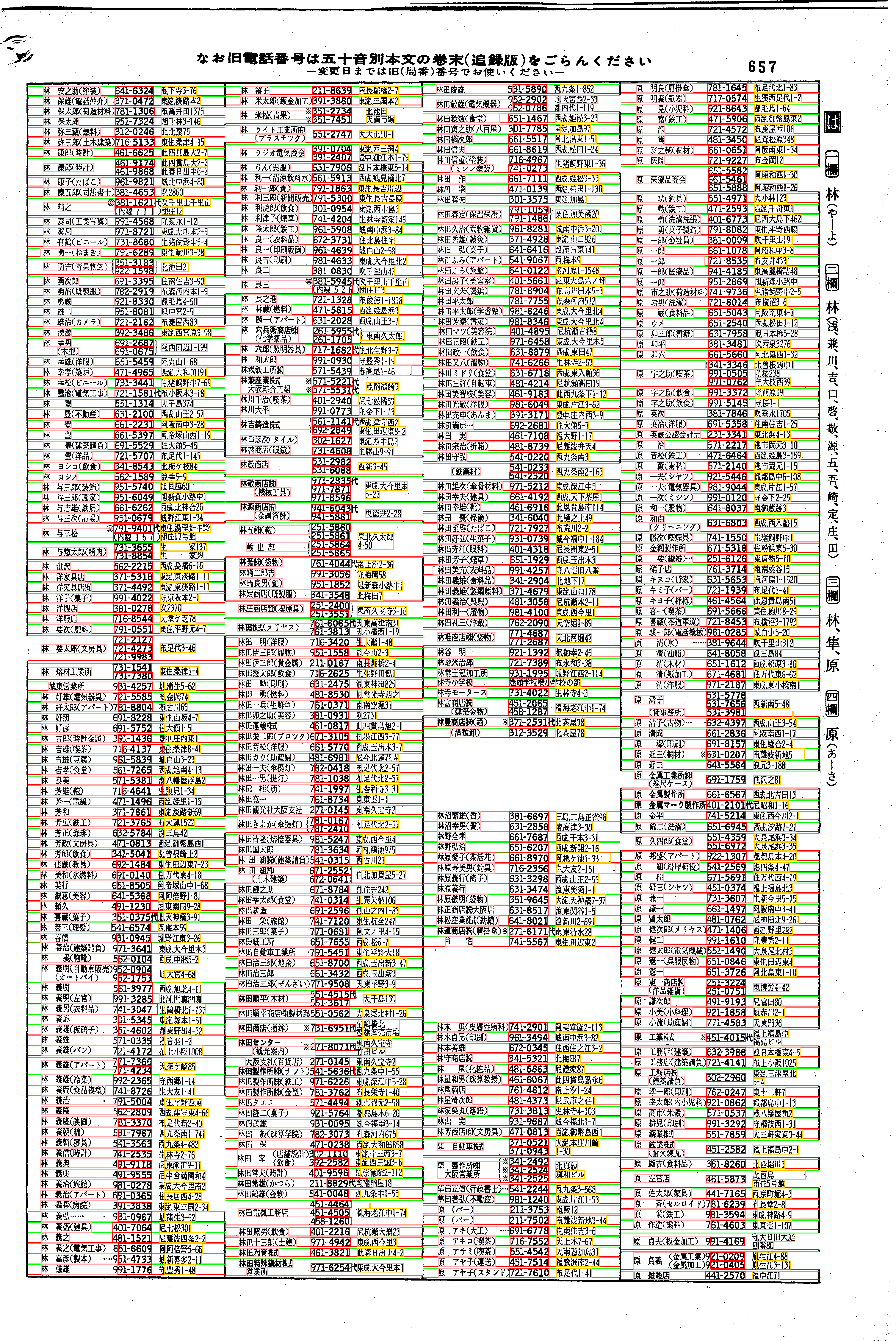 昭和38年2月1日現在大阪市50音別電話番号簿 683ページ全体