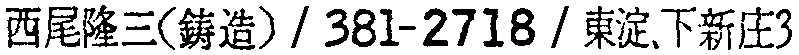 昭和38年2月1日現在大阪市50音別電話番号簿 616ページ OCR切り出し 123